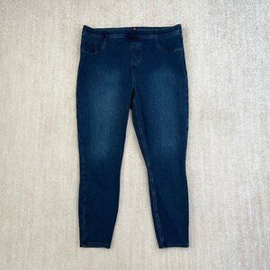Spanx Jean-ish Ankle Leggings Skinny Pull On Pants 2X Blue